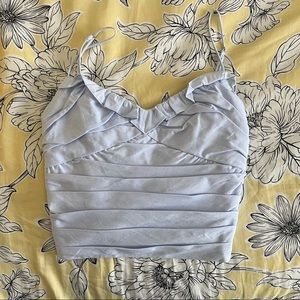 ZARA light blue ruched tank top